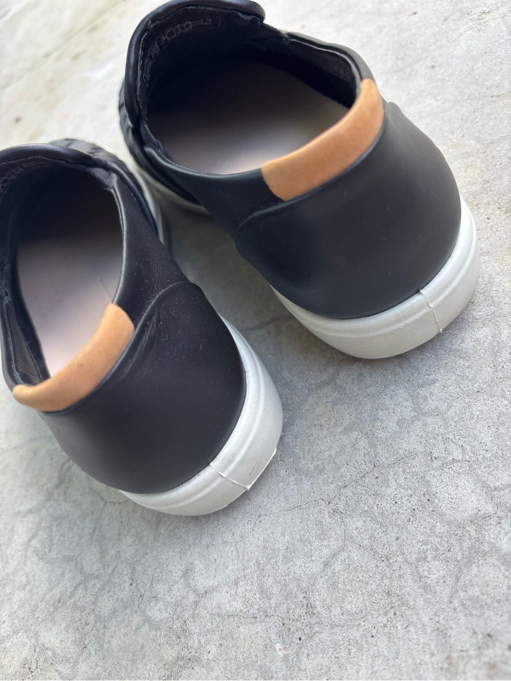 ECCO Soft 7 Woven Slip On Sneakers Black Leather Comfort Shoes Flats Euro 37 - Picture 8 of 10